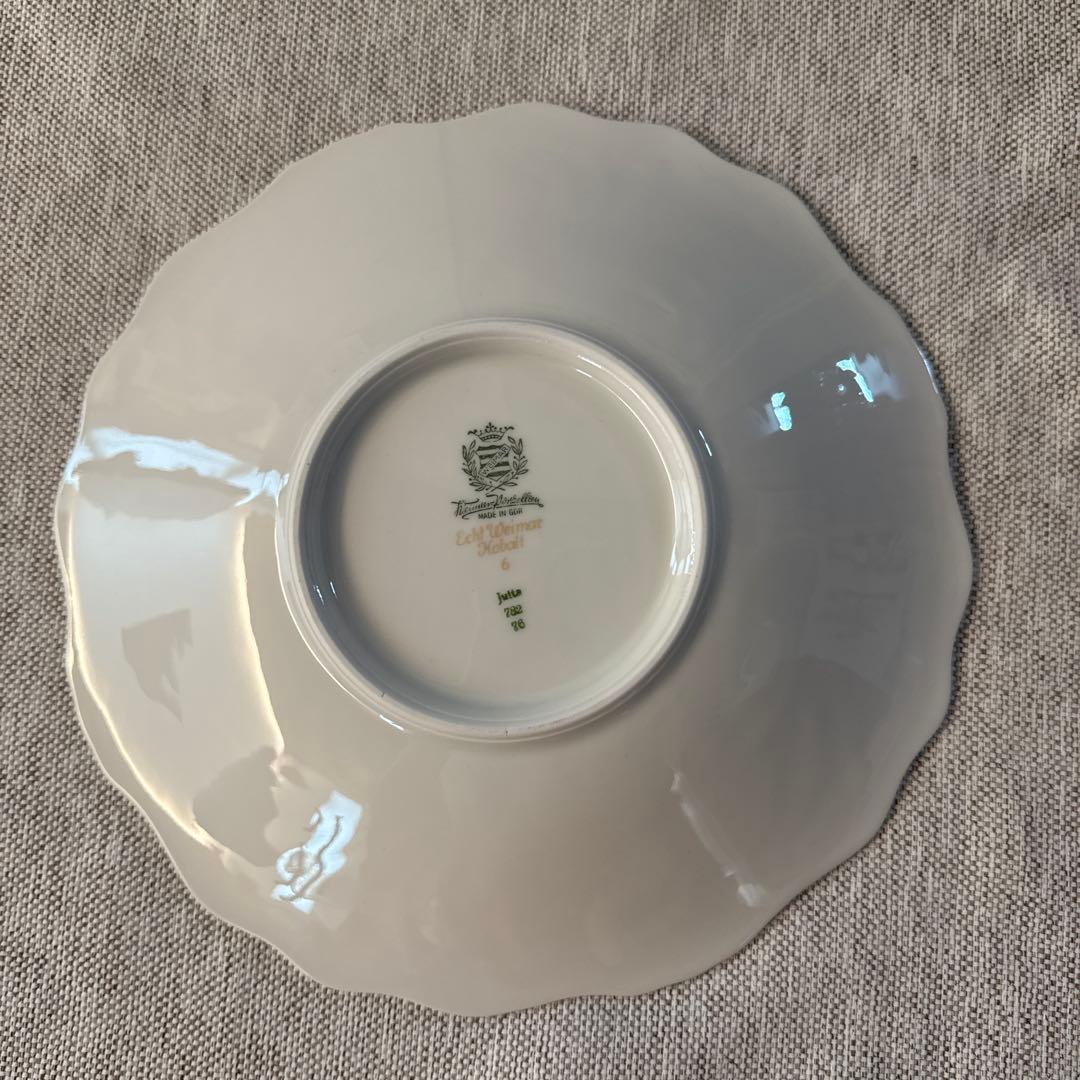 ワイマール　WEIMAR 金彩コバルトブルー フラワー　プレート4枚セット