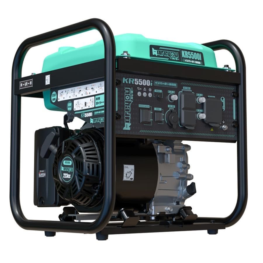 発電機 4.8kVA ガソリン 正弦波 低騒音マーク取得 13L燃料タンクで長時