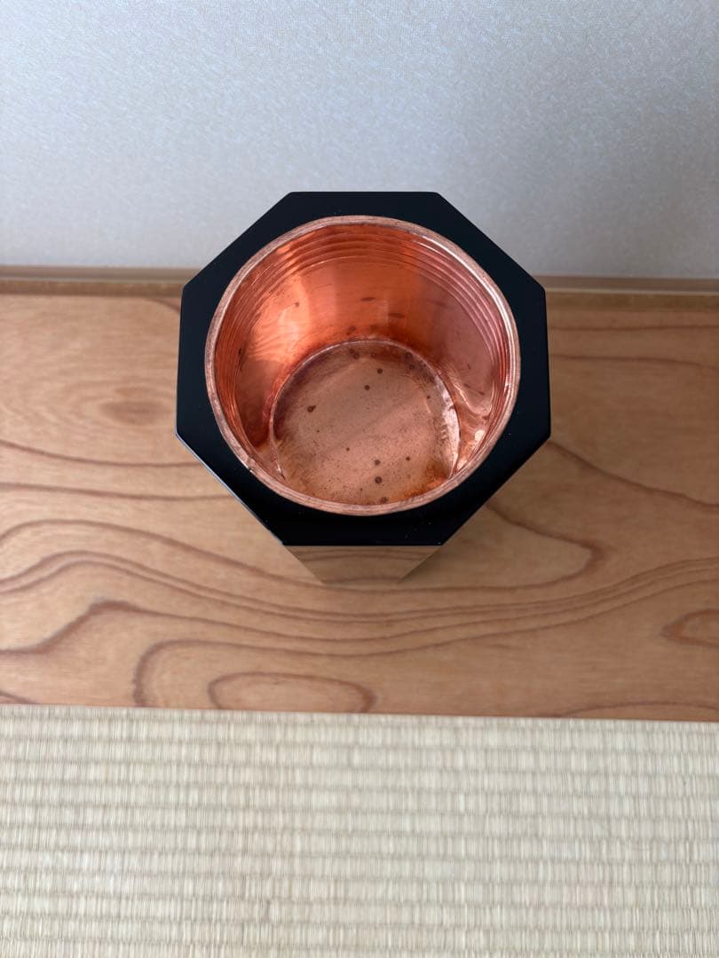 63【おまとめ買い可】華道　八角塗寸胴　華道具　寸どう　生け花　花器　花入れ