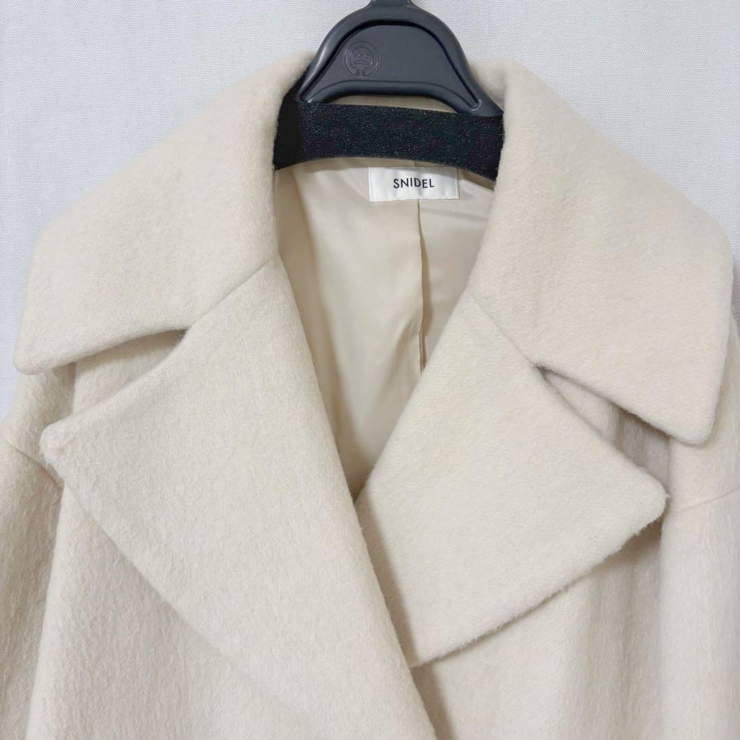 スナイデル ビッグカラーコクーンコート　アイボリsnidel