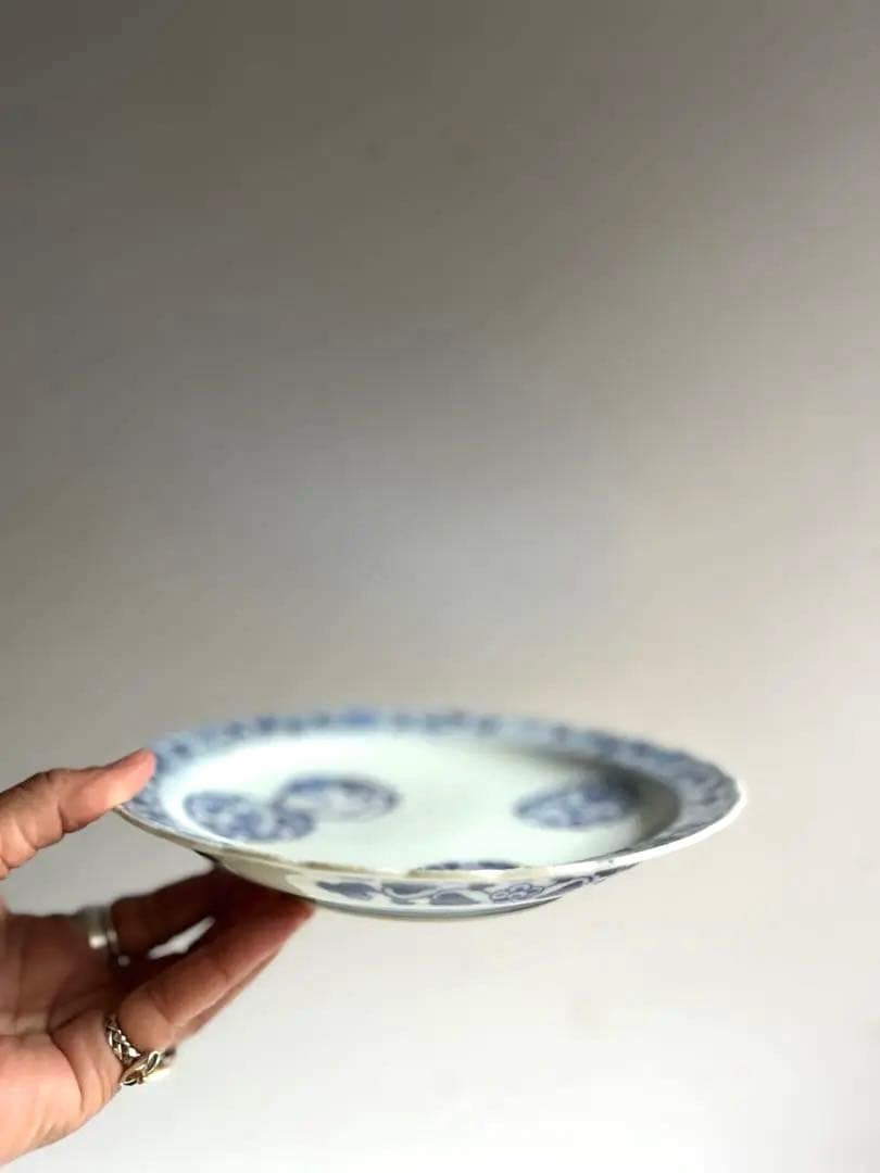 【ケイト様リクエスト】923 骨董 アンティーク 古伊万里 花唐草輪花皿 4点