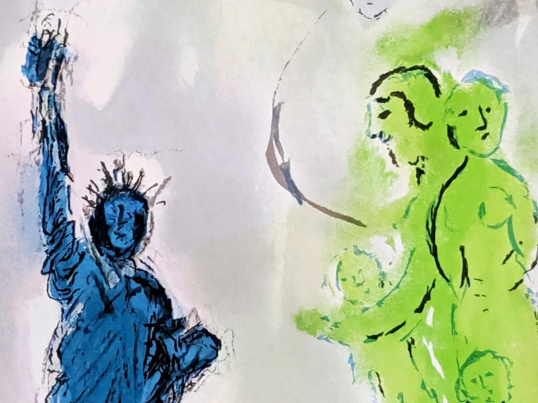 シャガール リトグラフ『自由の女神』ニューヨーク アートエキスポ 大型ポスター