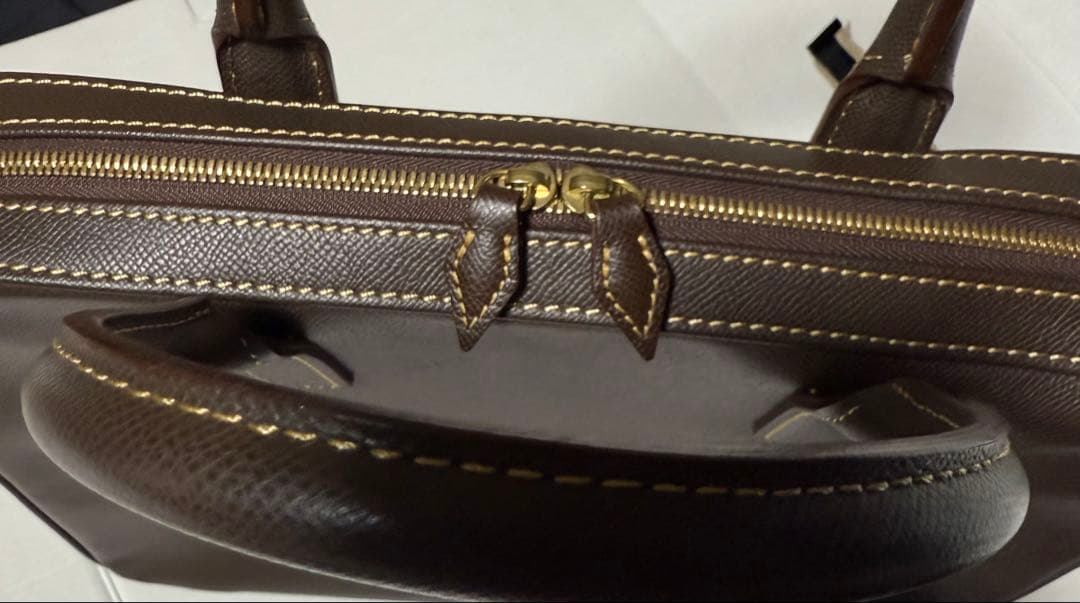 大峽製鞄 スリムオーバーナイト オールレザー ブリーフ ビジネス鞄 トープカラー