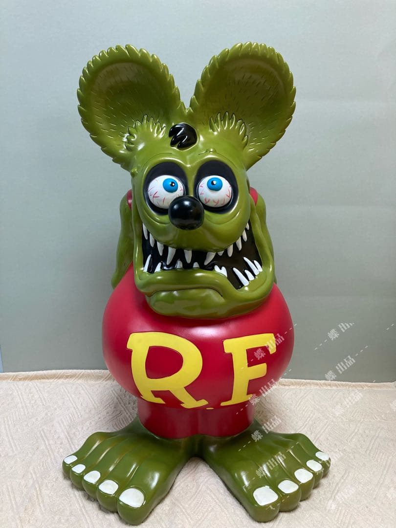 超特大60cm ラットフィンク貯金箱 フィギュア メタリックグリーン 限定カラー