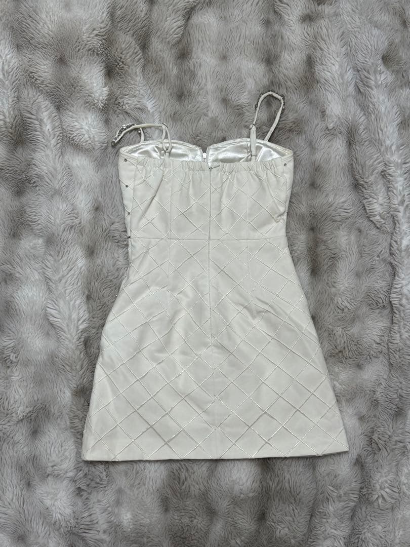 ROBE de FLEURS ホワイトタイトドレス Sサイズ