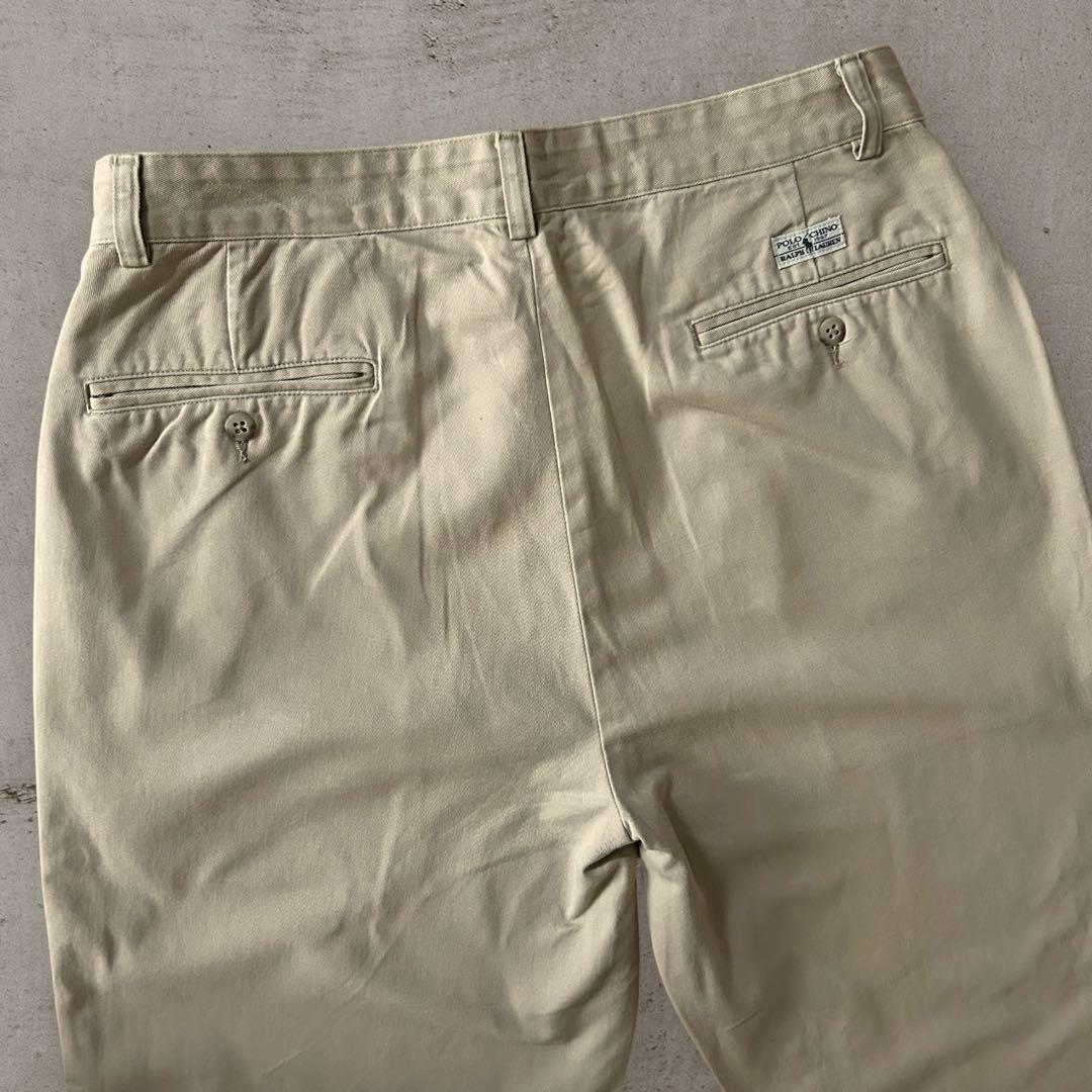 PoloRalphLaurenANDREW90sポロチノ2タックベージュW32