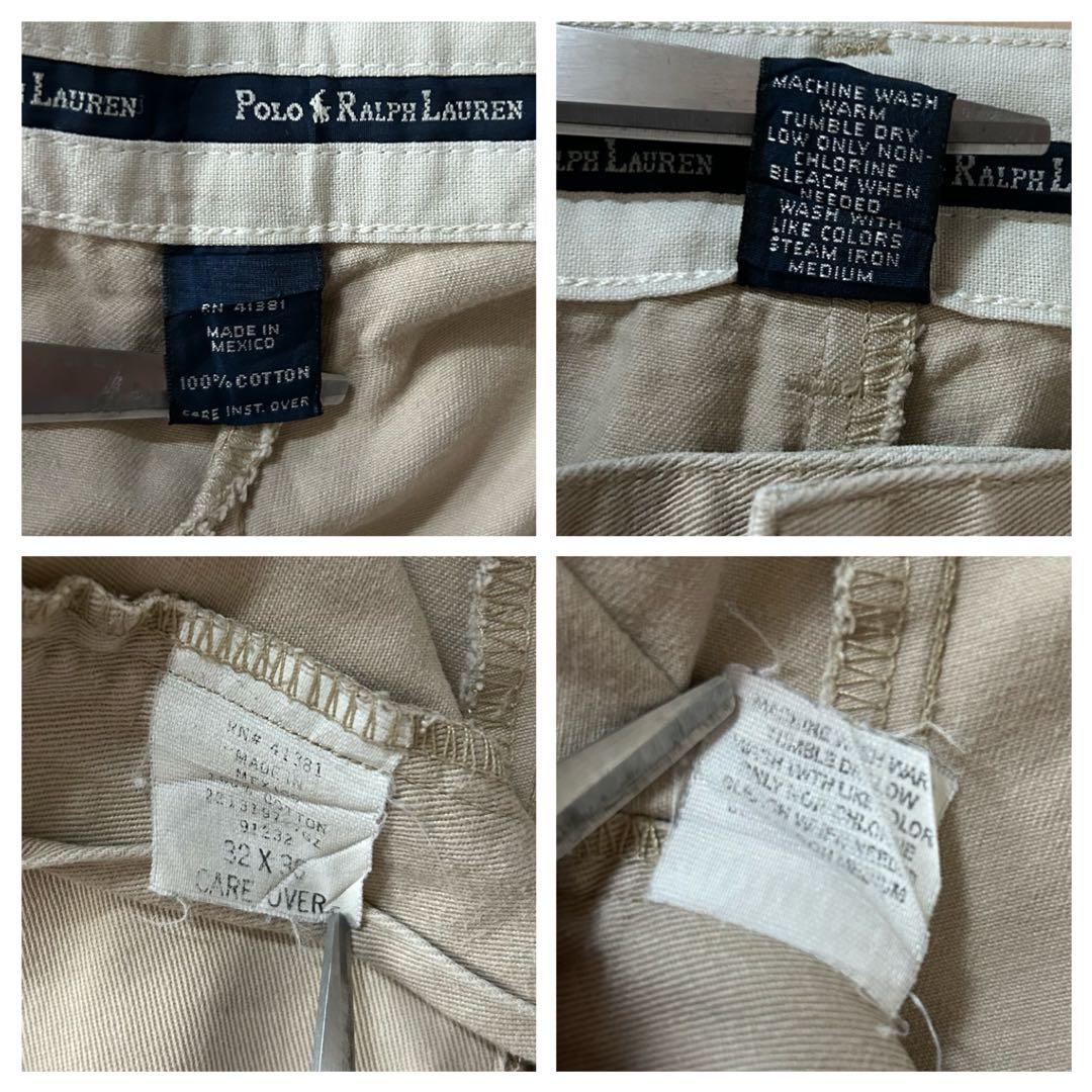 PoloRalphLaurenANDREW90sポロチノ2タックベージュW32