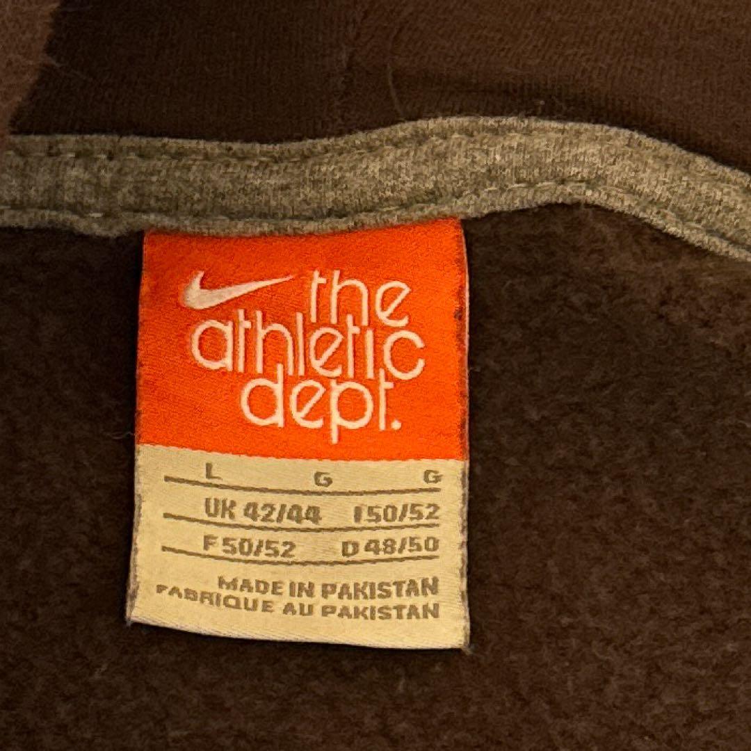 r*a様 NIKE フルジップ パーカー L ブラウン 刺繍ロゴ パキスタン製