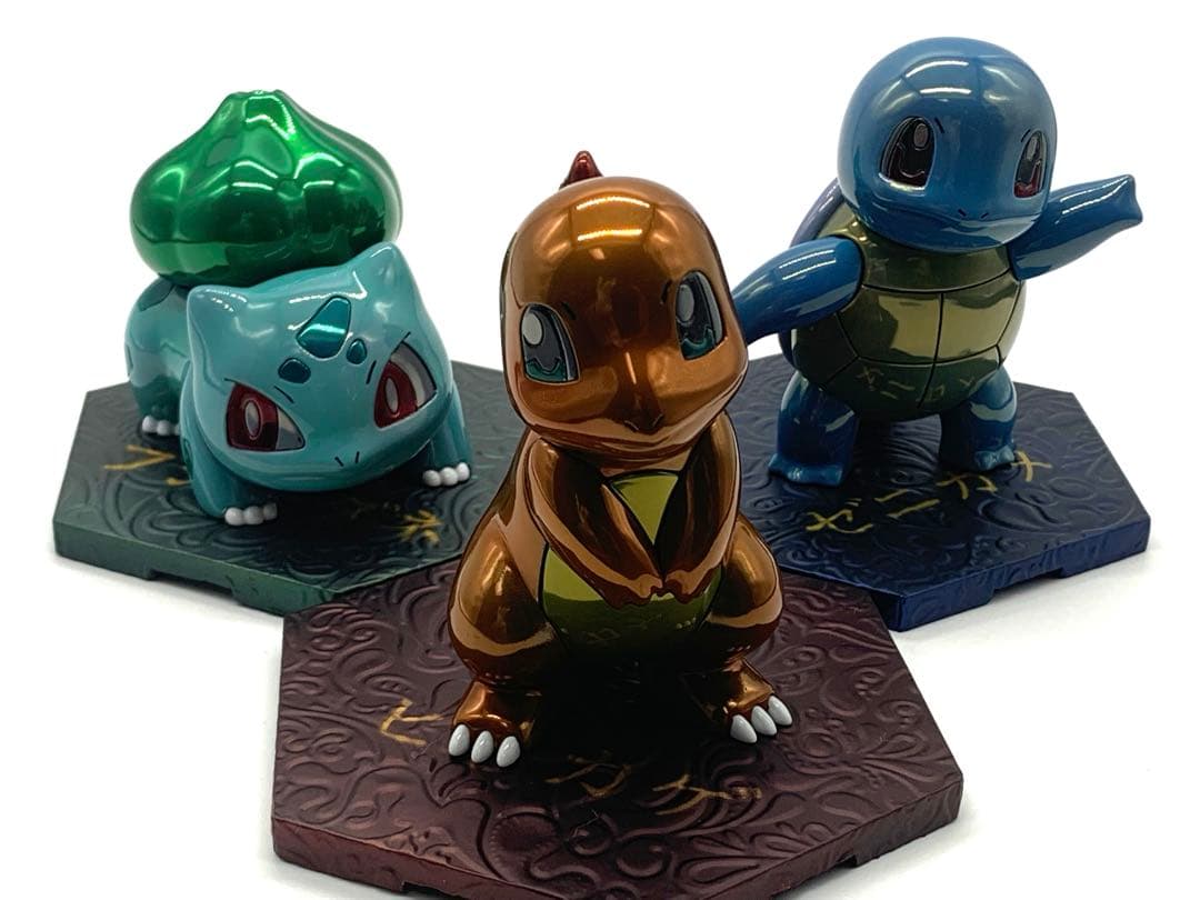 メッキ調キャンディ塗装　ポケモン　ヒトカゲ　ゼニガメ　フシギダネ3体セット