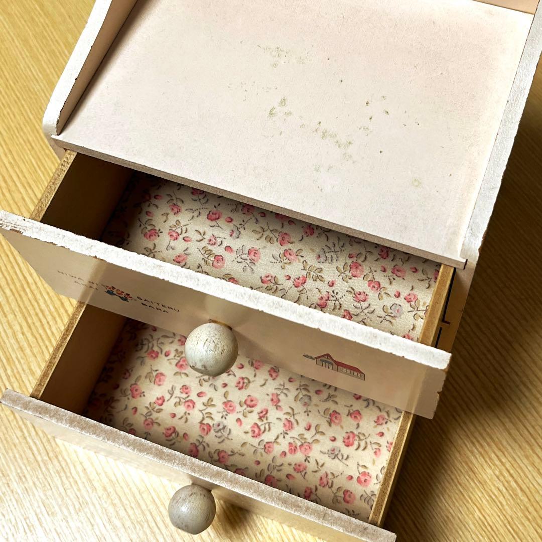 希少★1986年製　マロンクリーム　小物入れチェスト　木製　引き出し