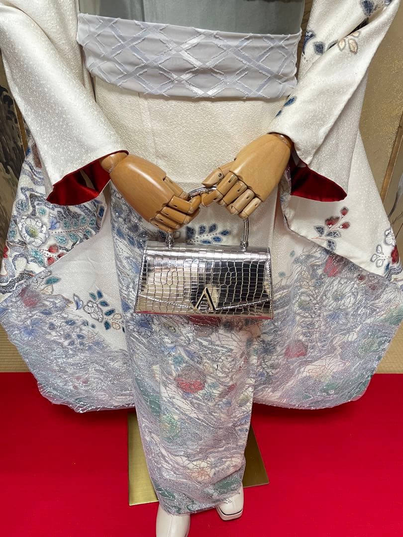 ゲリラセール！振袖 フルセット 辻が花 白 ラメ 成人式