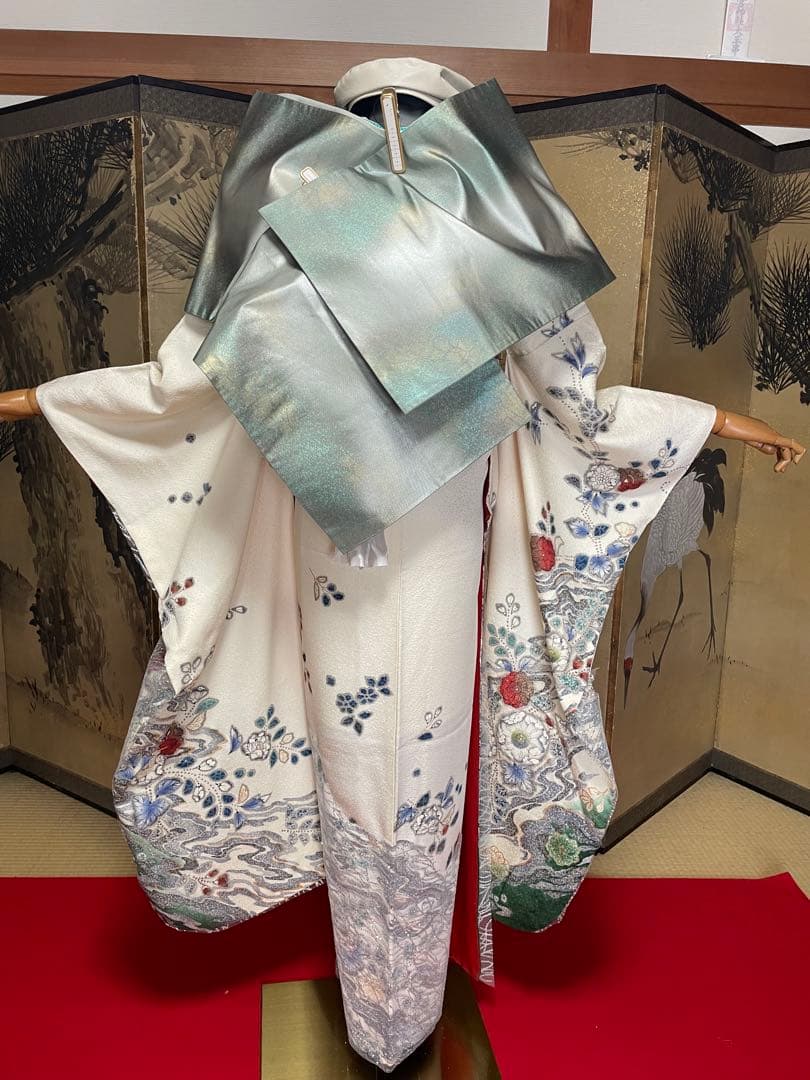 ゲリラセール！振袖 フルセット 辻が花 白 ラメ 成人式