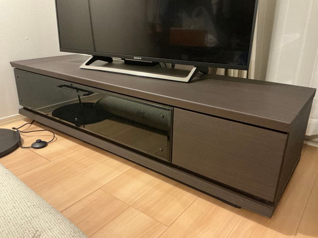 ニトリ　ダークブラウン 木製 テレビ台 引き出し付き