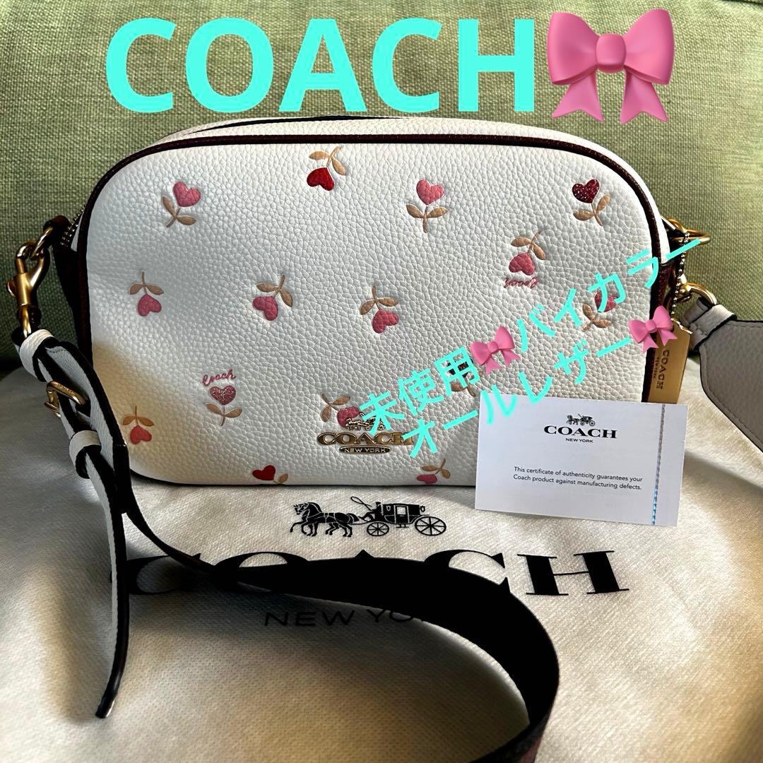 未使用　COACH コーチ　ショルダーバッグ　スマホショルダー　ミニバッグ　本革