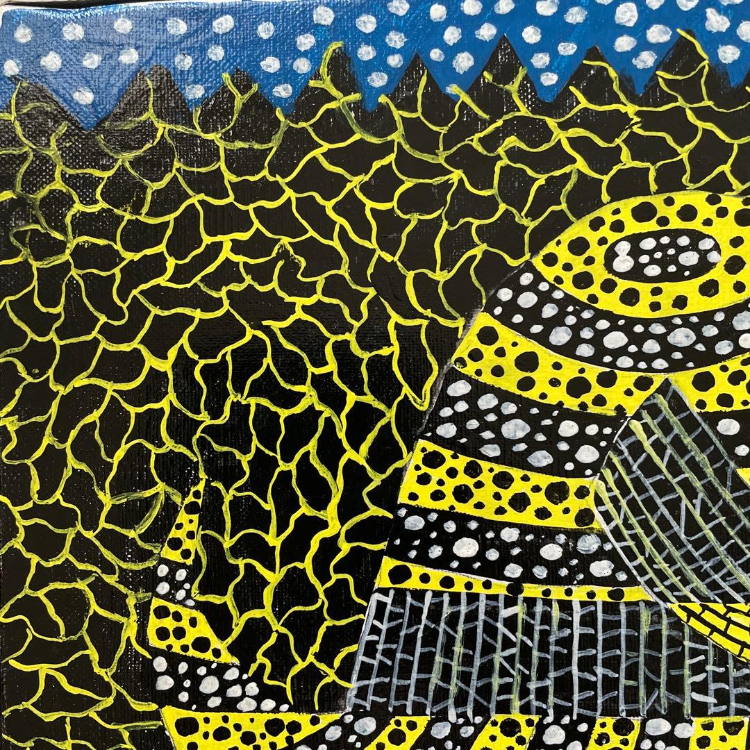 B*B様 草間彌生【帽子】肉筆/表裏サイン有り/油彩/アクリル/絵画/額縁