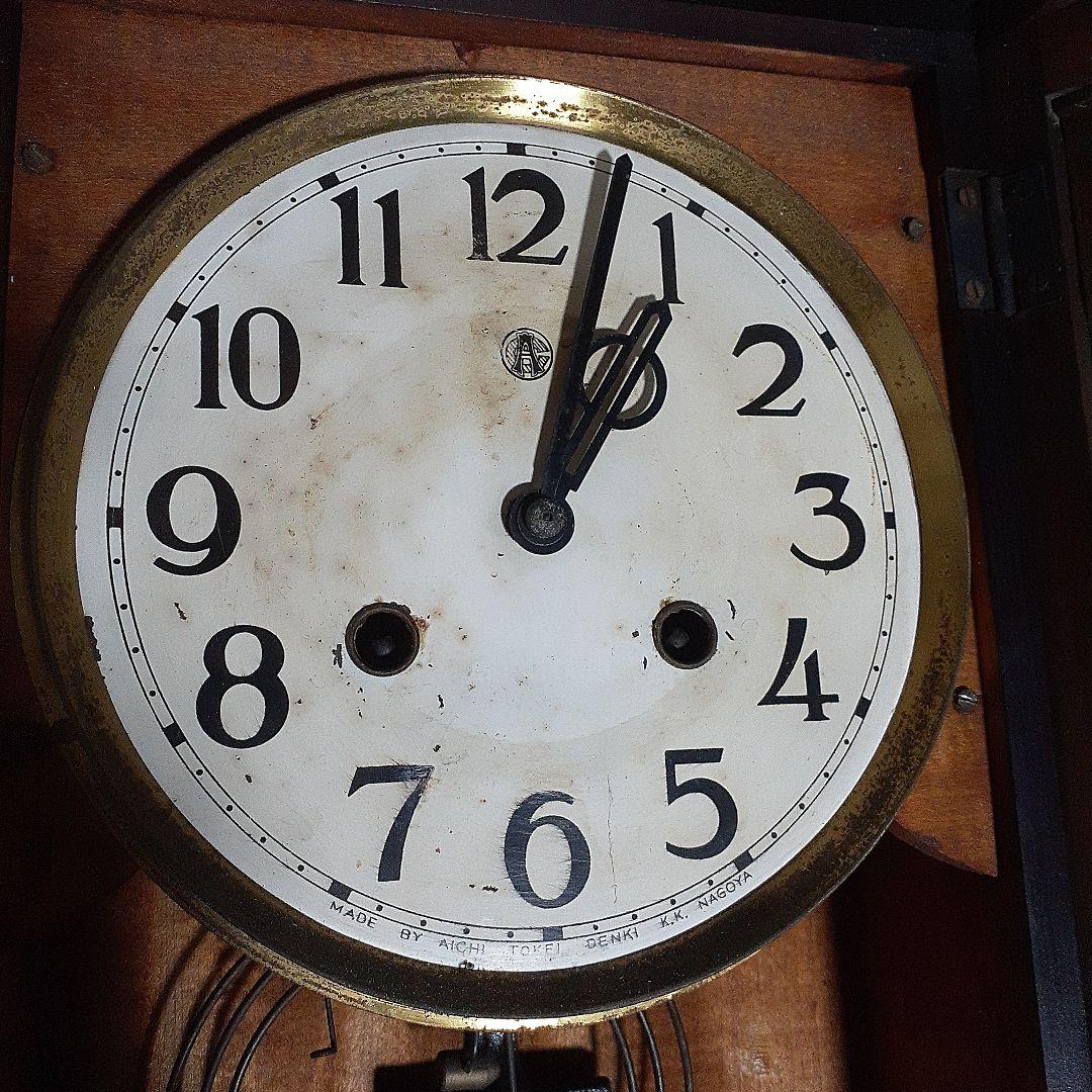 値下げ　動作品 昭和レトロな振り子式柱時計　ゼンマイ式　愛知時計製