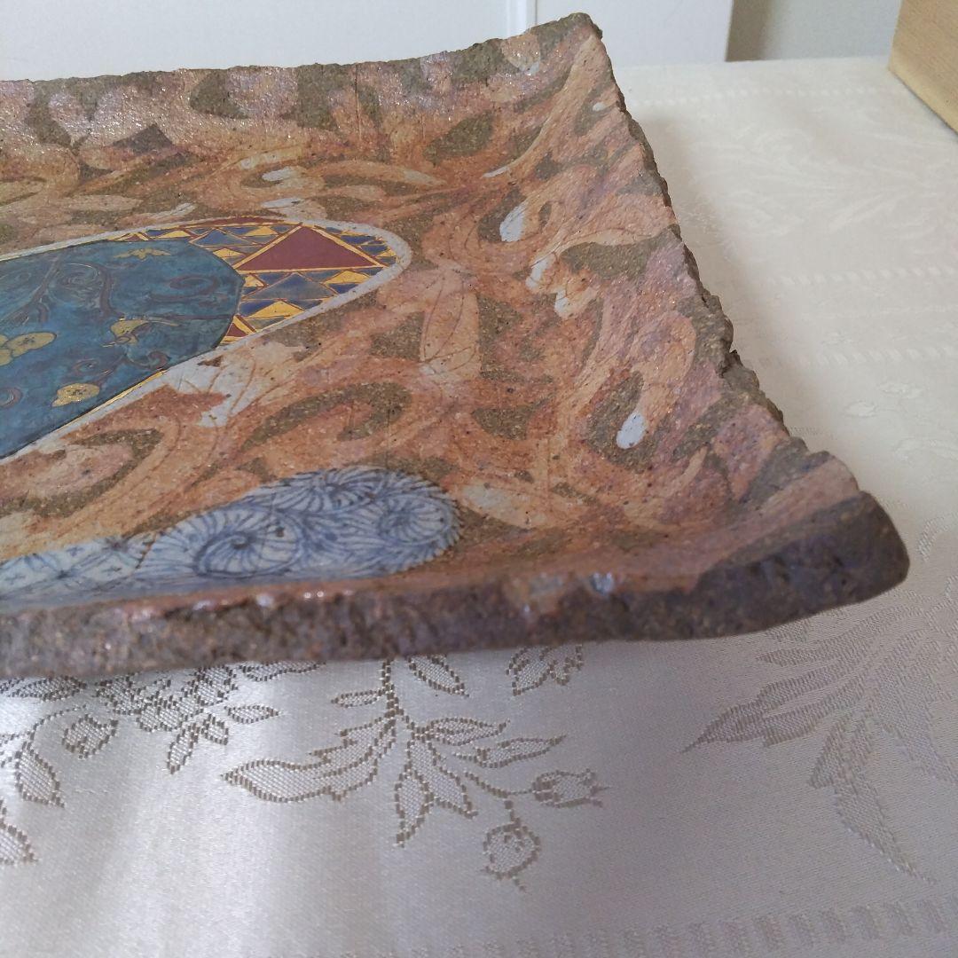 九谷焼 山本長左 飾皿 角皿 工芸品