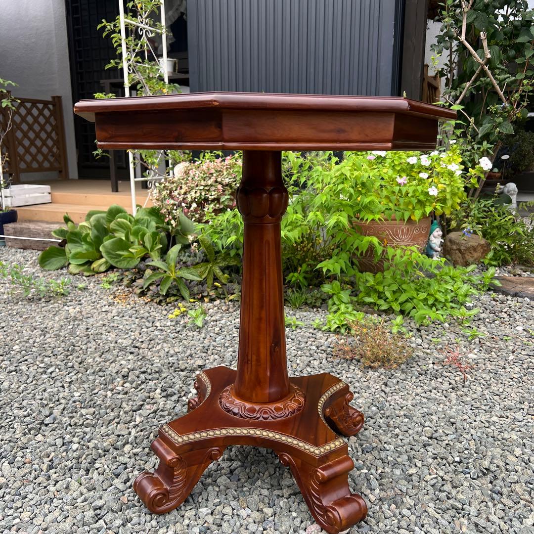 アンティーク 家具 サイドテーブル 八角形 コーヒーテーブル 希少 スタッズ