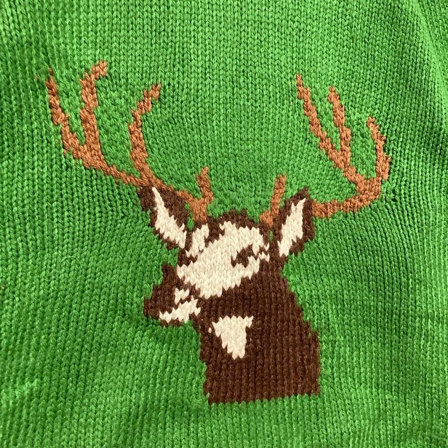 @*様 BPLS アニマル カーディガン 古着 50s 60s 緑 カウチン タ