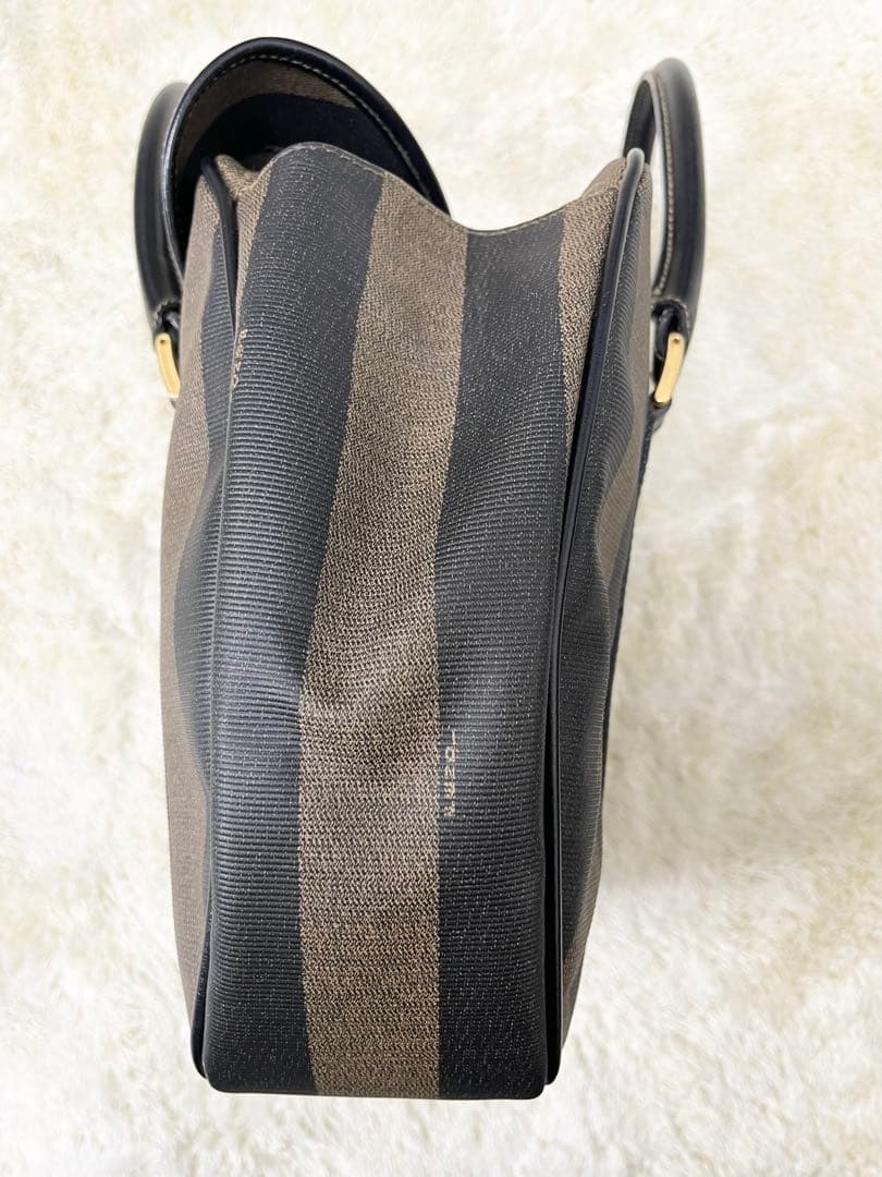 美品 フェンディ ペカン ヴィンテージハンドバッグ PVCレザー