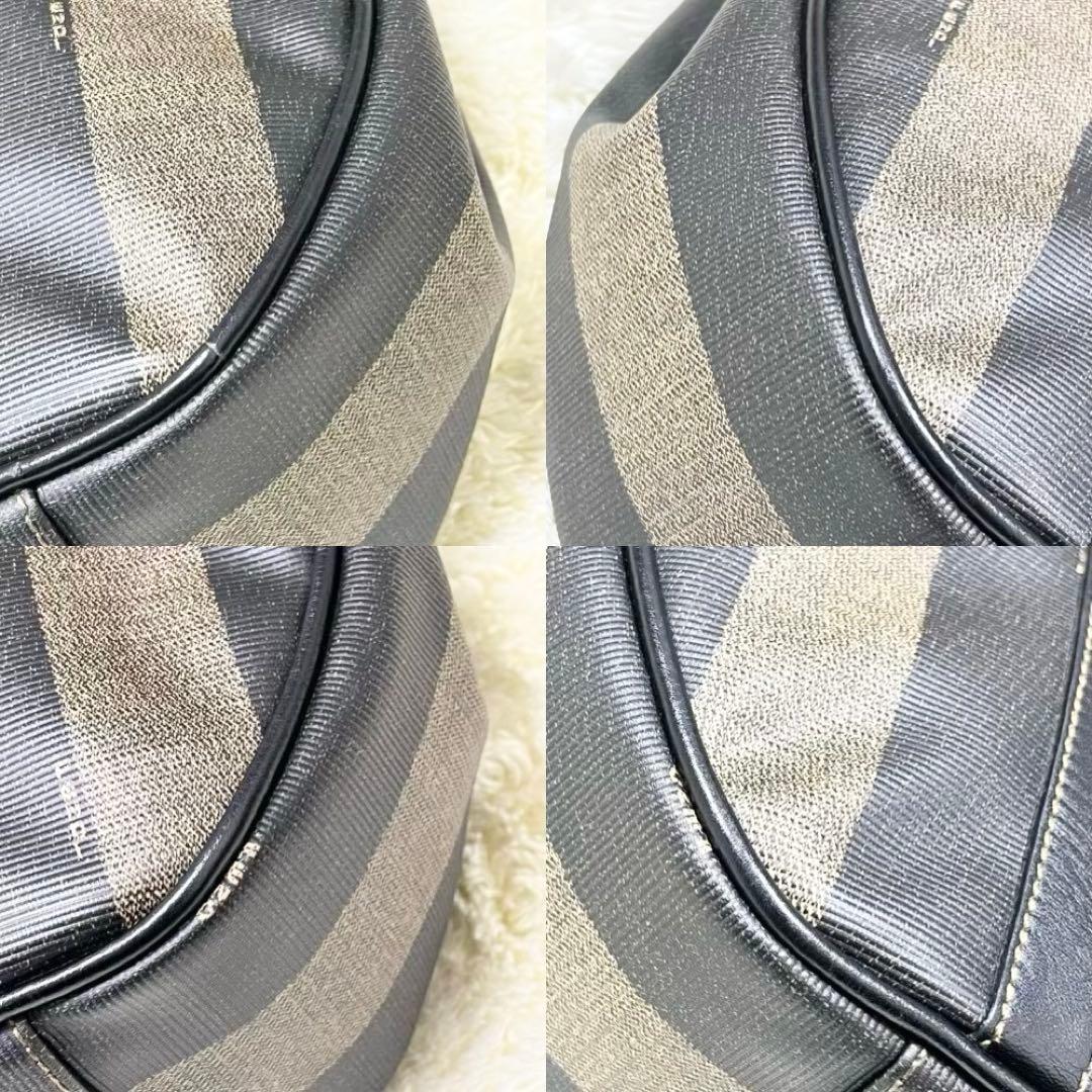 美品 フェンディ ペカン ヴィンテージハンドバッグ PVCレザー