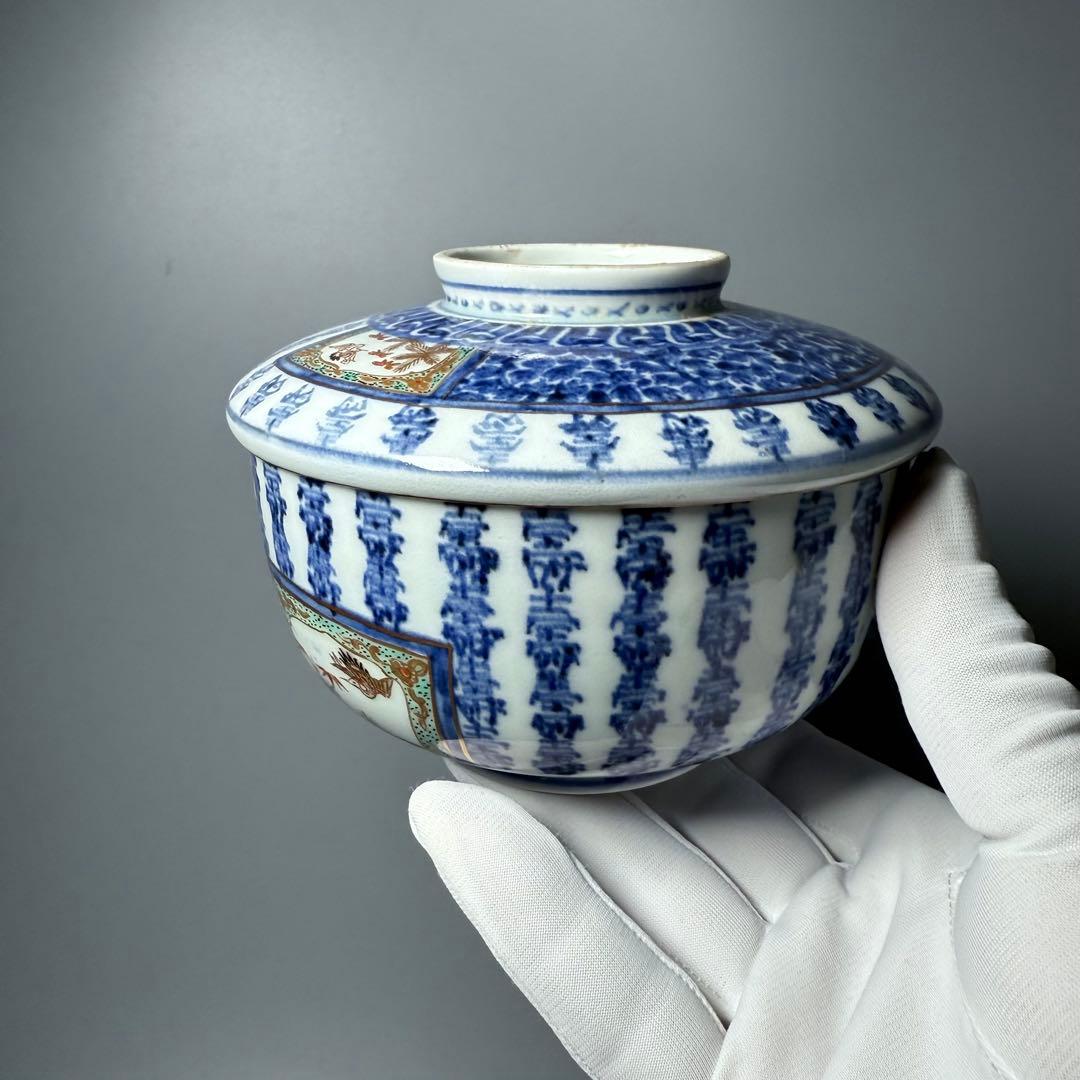 古伊万里　最上手　染錦壽字文蓋物　江戸時代　豪商旧蔵品　細密技巧　古陶を楽しむ