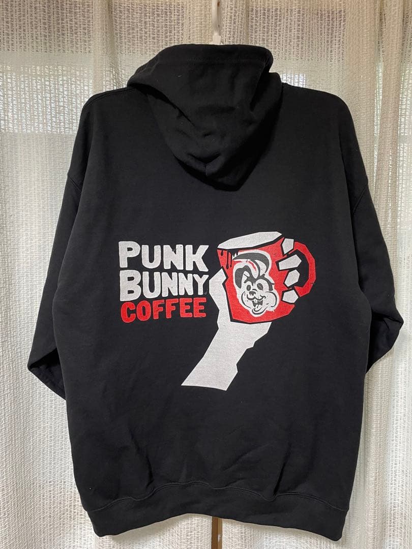 Punk Bunny Coffee ブラック パーカー