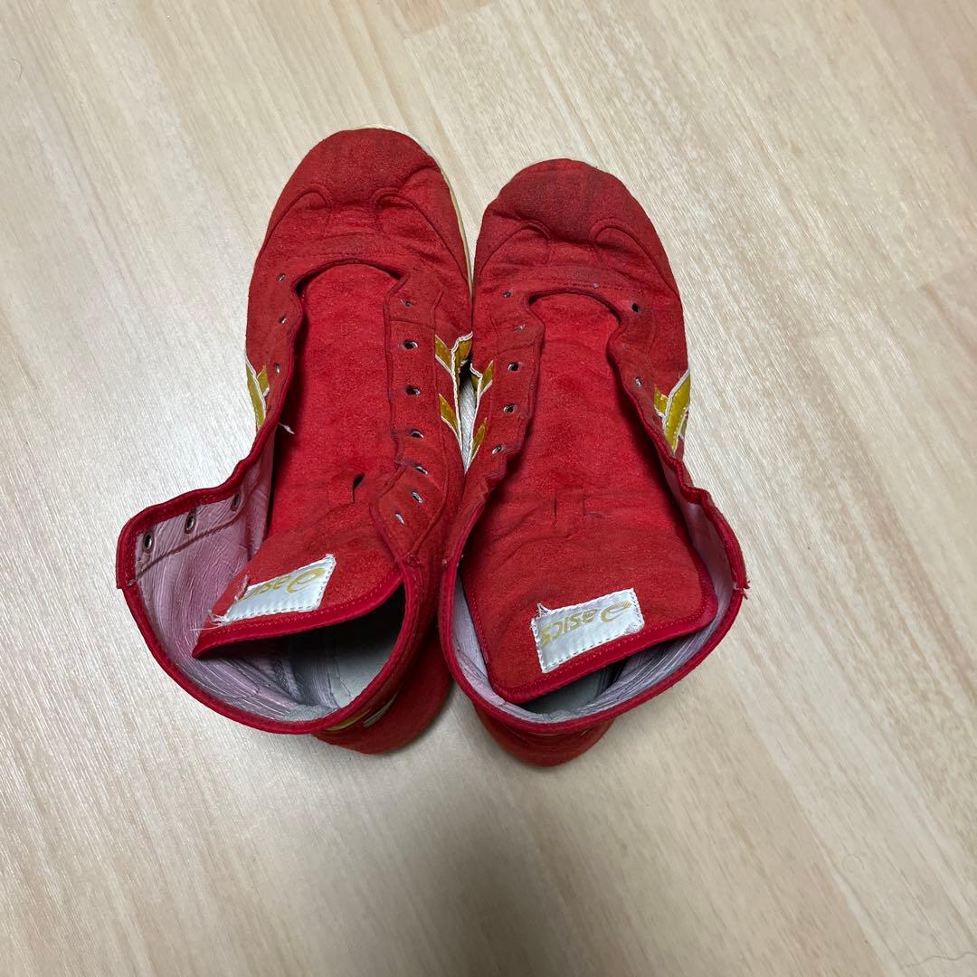 アシックス レスリングシューズ　オーダーメイド　レッド ハイカット