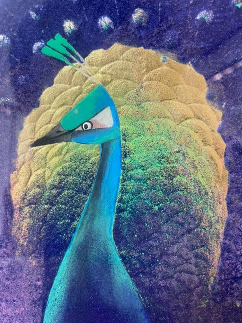 児玉三鈴『瑠璃孔雀』日本画 岩絵具 F15 傑作大作 原画 真作保証 1点物