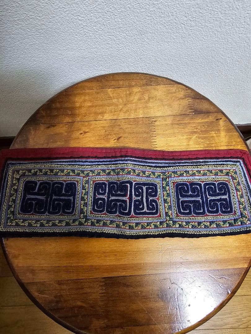 黒 モン族　襟　藍染　インディゴ　刺繍　ハンドメイド　9点