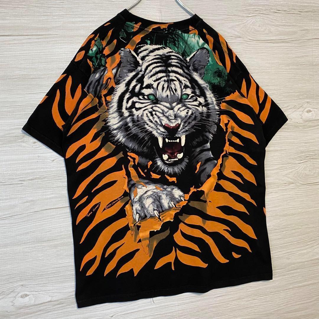 【入手困難】リキッドブルー　アニマルプリント Tシャツ　虎　タイガー　総柄　海外