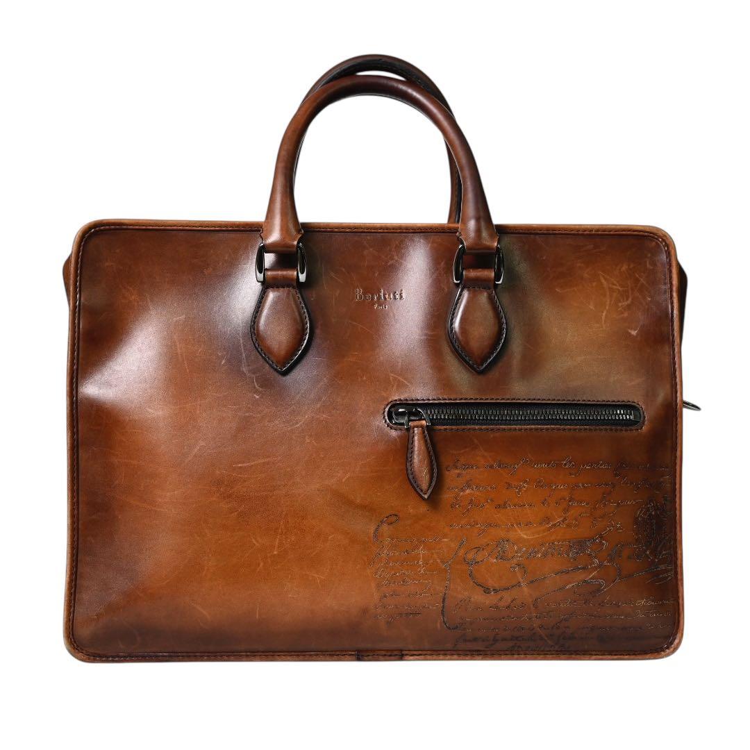 【美品】ベルルッティ ブラウン レザー ビジネスバッグ ブリーフケース