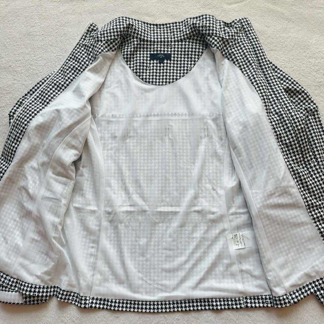 極美品　キャロウェイ　レインコート　ジャケット　パンツ　千鳥格子　L 　ネイビー