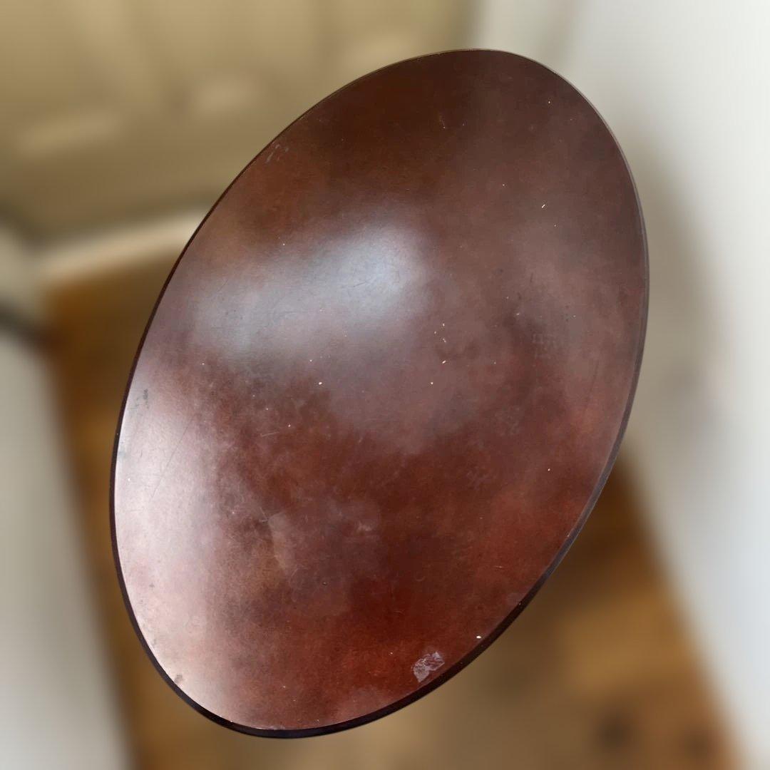 英国ビンテージダークブラウン楕円形サイドテーブル