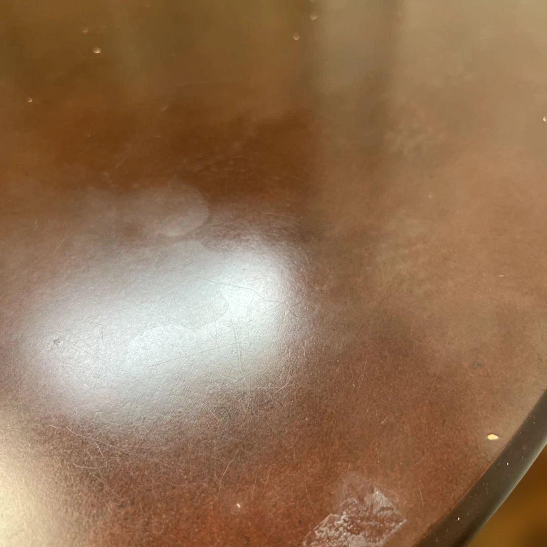 英国ビンテージダークブラウン楕円形サイドテーブル