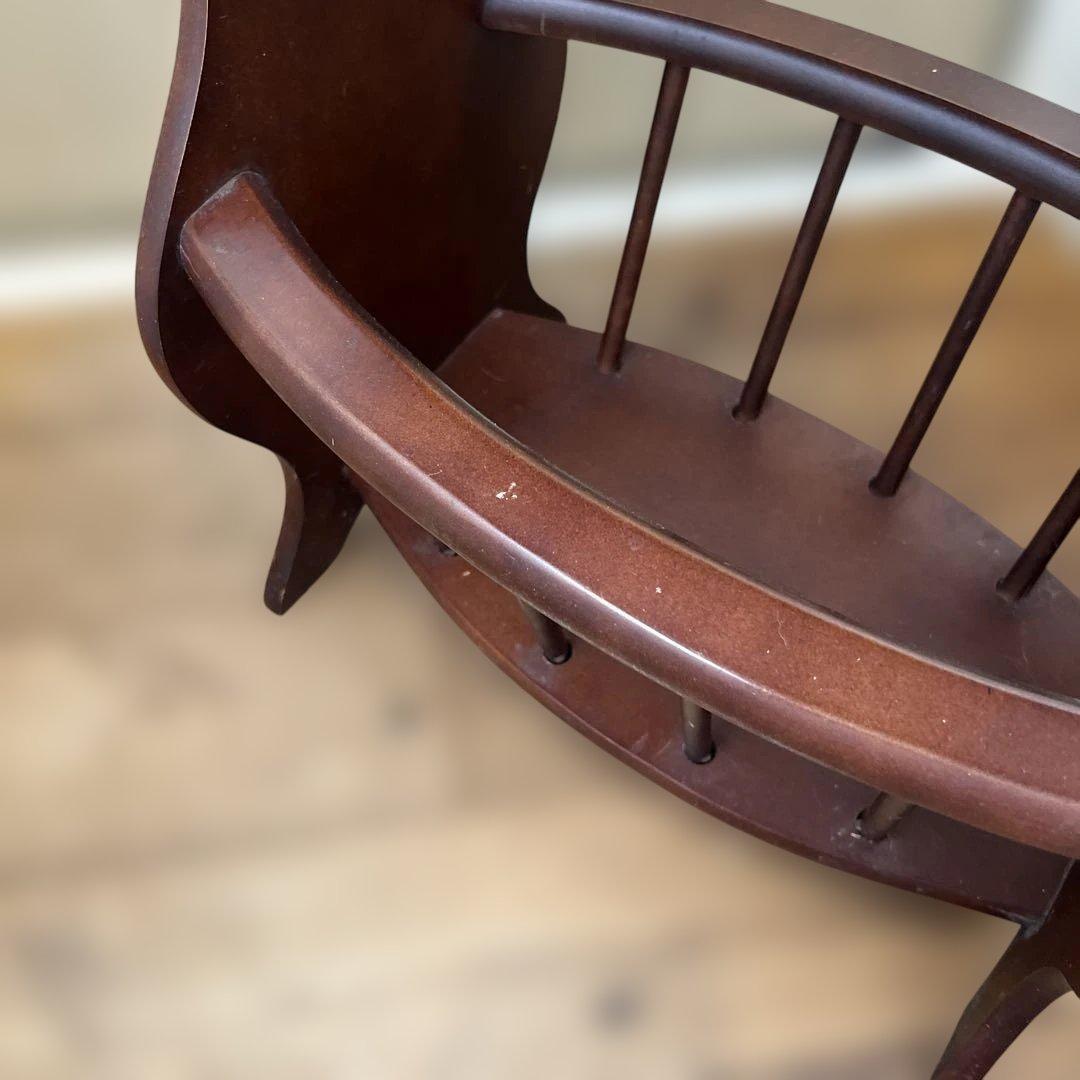 英国ビンテージダークブラウン楕円形サイドテーブル