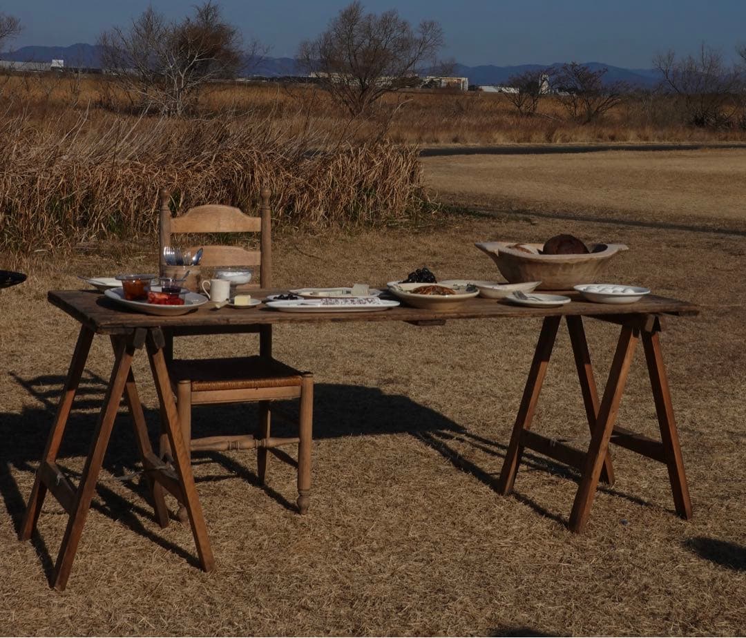 ヴィンテージ　テーブル アトリエテーブル　剥離 コンソール 飾り台 店舗什器