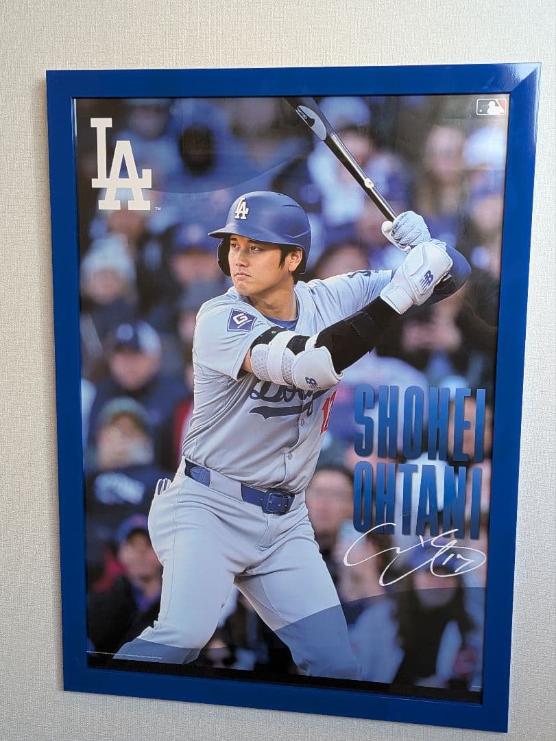 大谷翔平選手、2025年カレンダー、ドジャース、ＭＬＢ、永久保存版、額・箱付