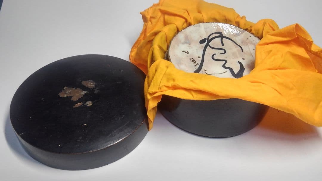 荻原井泉水　絵付皿(書)皿　5枚組　銘あり　箱付　希少