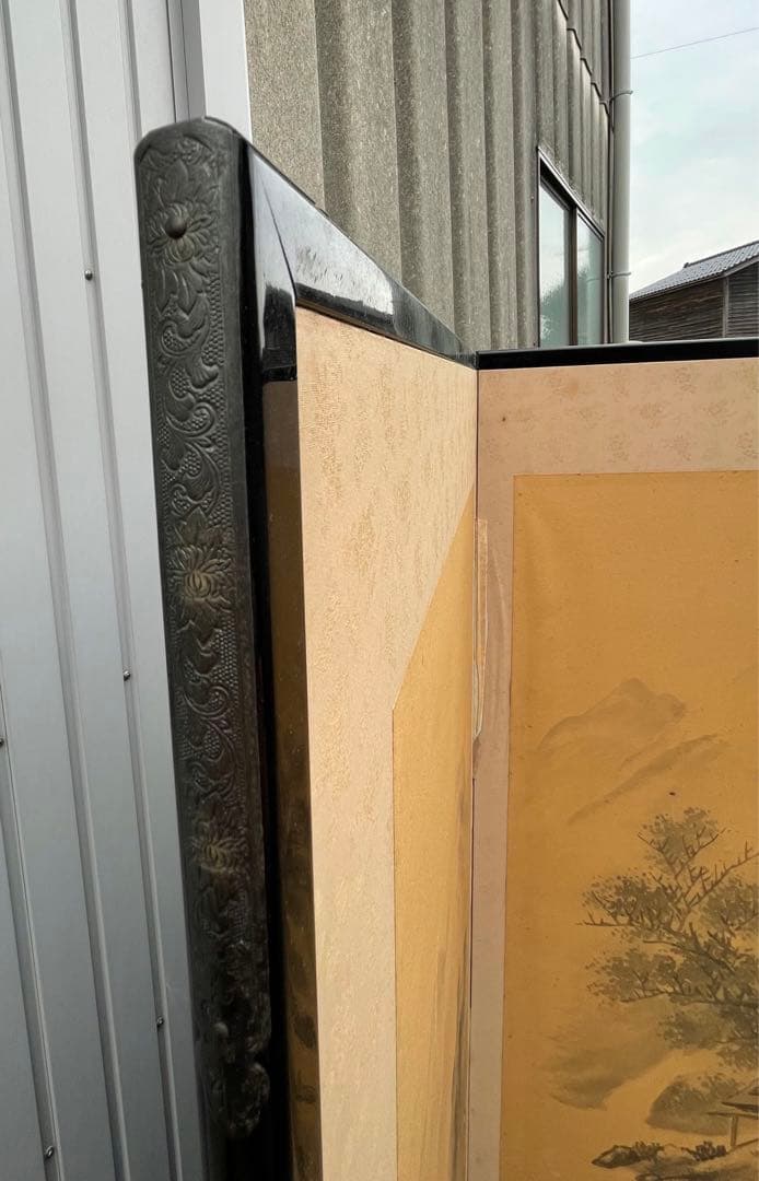 稀少/旧家/時代物/当時物/古美術/屏風/紙本/6曲/古民家/①