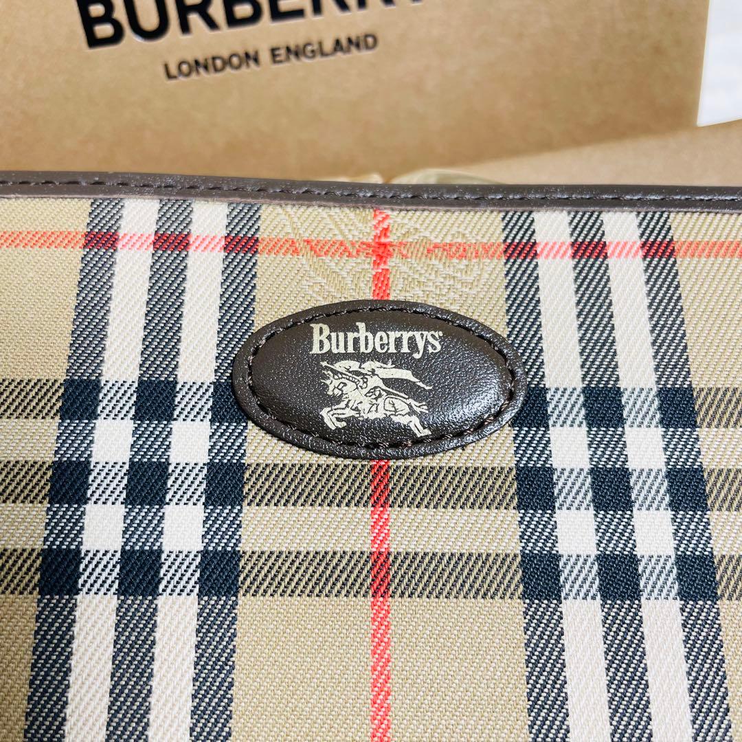 未使用級正規品BURBERRY LONDON 折り財布　がま口財布　ノバチェック