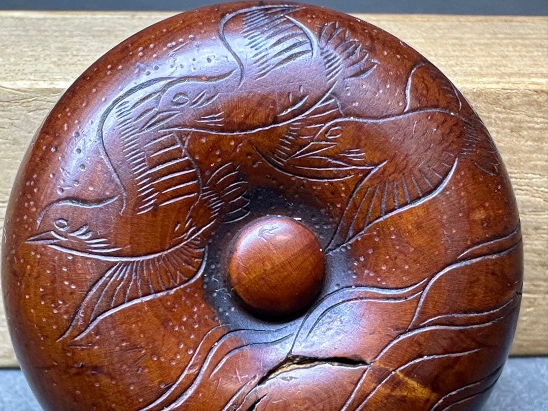 江戸時代　江戸期　極上　木彫り　饅頭根付　提げ物　古美術品　 置物　彫刻