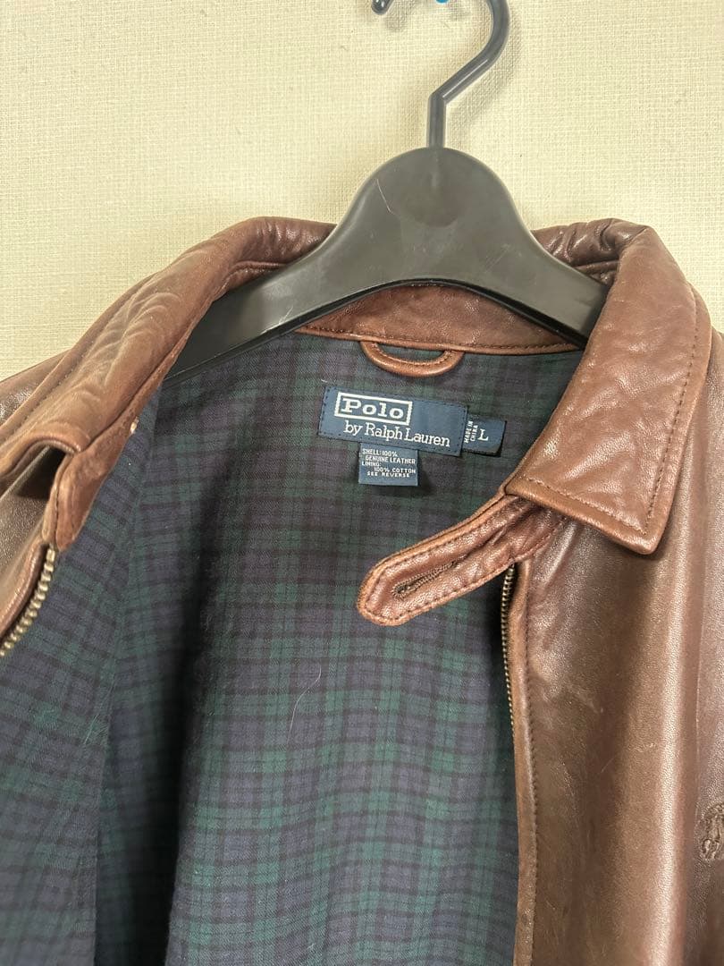 Polo by Ralph Lauren ブラウンレザーシングルライダース