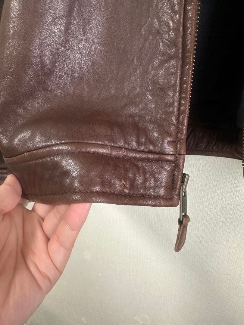 Polo by Ralph Lauren ブラウンレザーシングルライダース