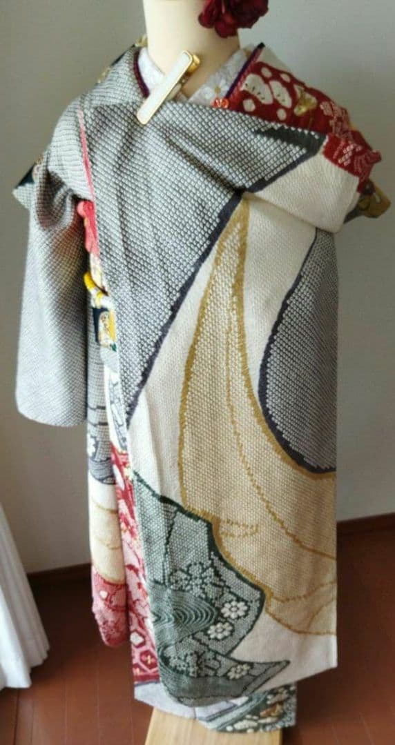 ステラ様　406.総絞りに刺繍　振袖7点セット 正絹　フルセット　成人式