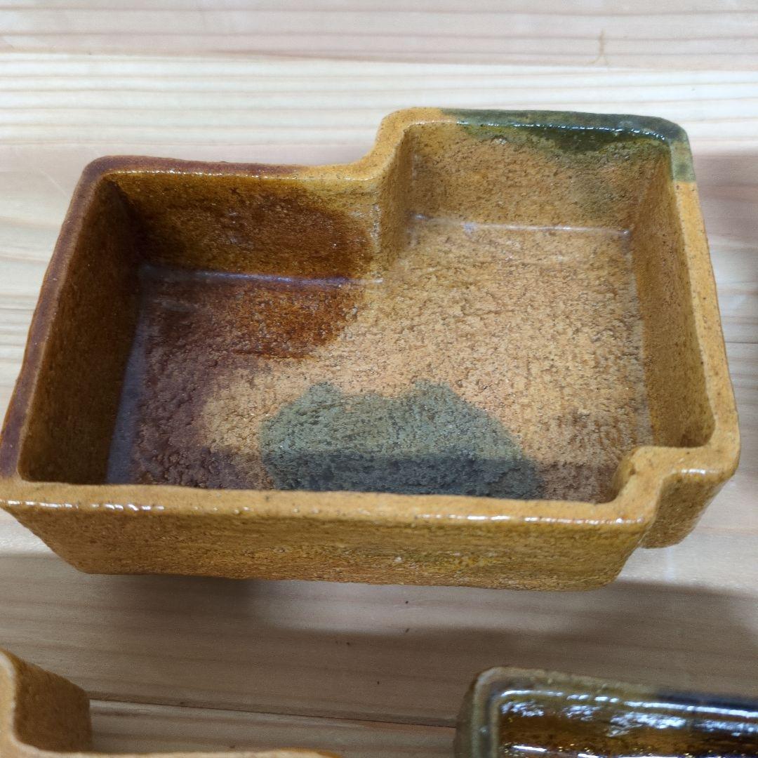 ９代大樋長左衛門　飴釉変形向付１０客揃え