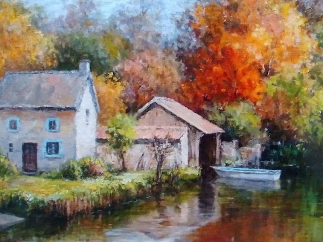 油絵「モントレゾールの秋」F100号  原画