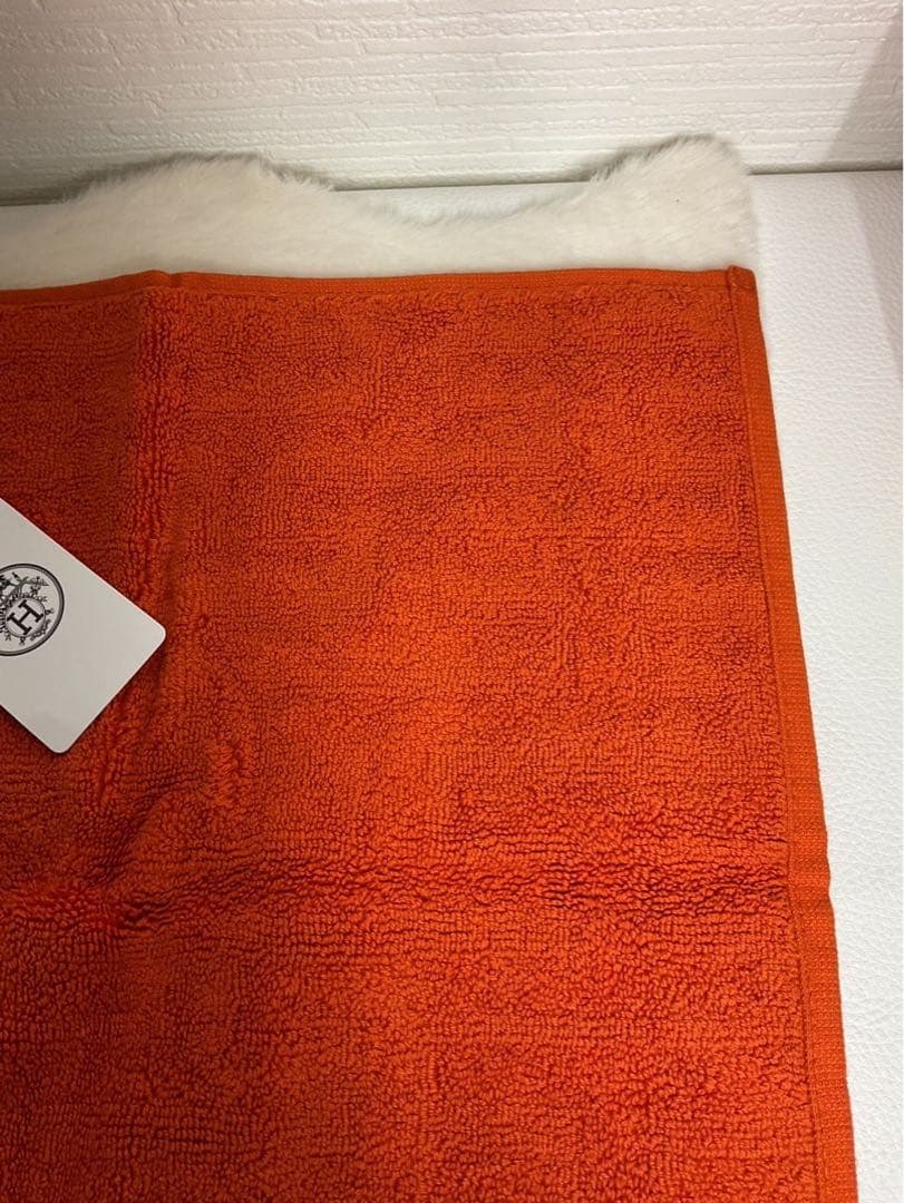 オレンジ パターンタオル 箱付き