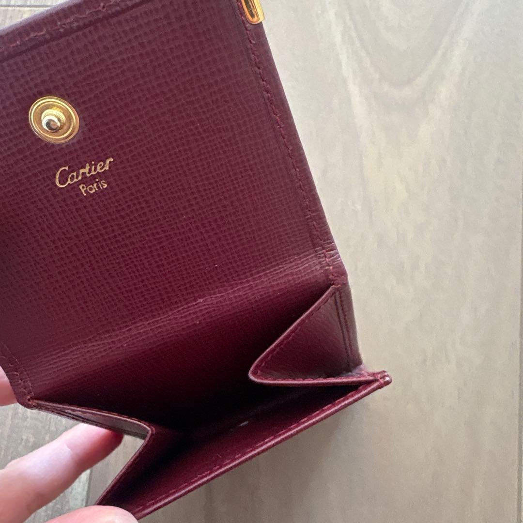 Cartier バーガンディ レザー ケース