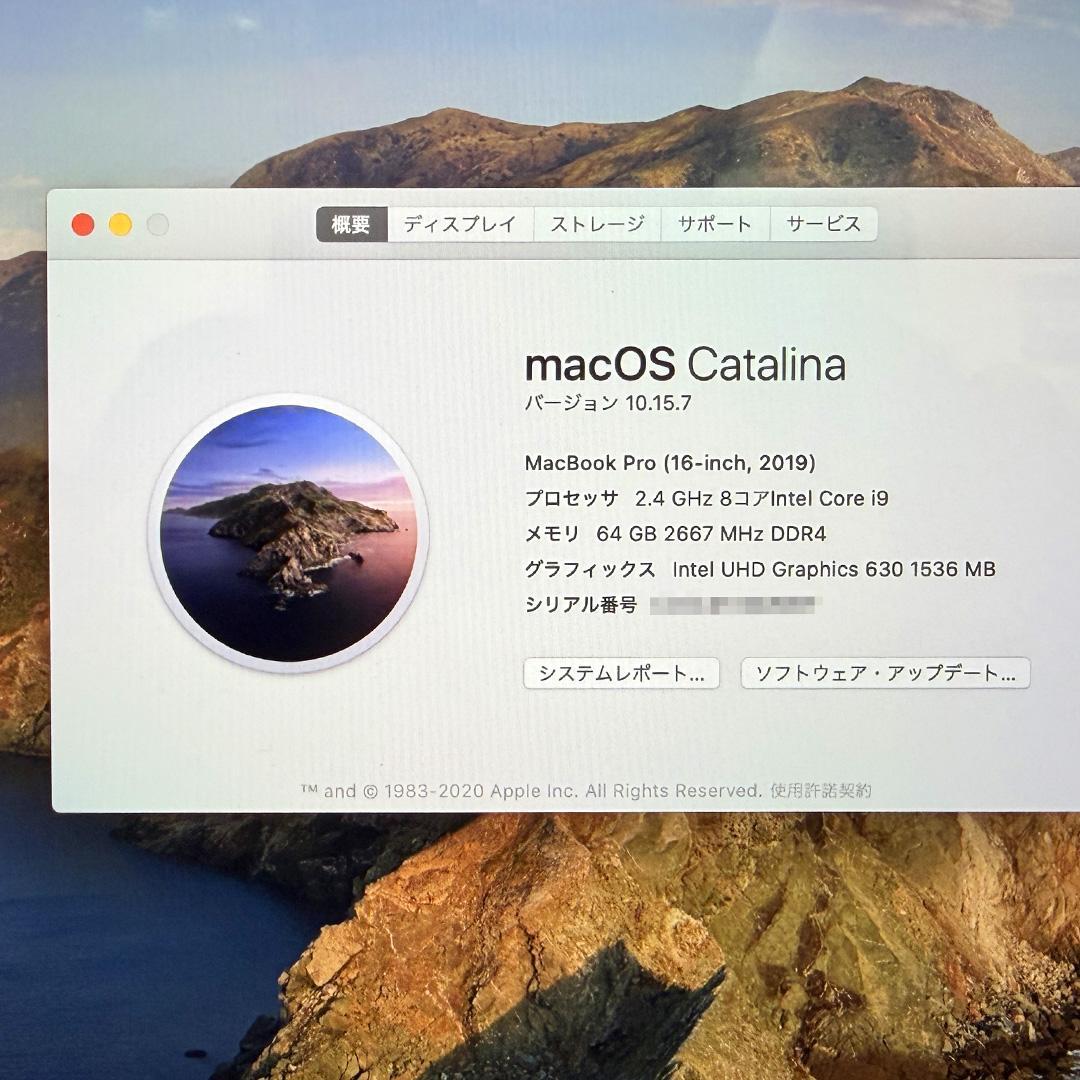 【初期化済】MacBookPro 16（64GB・4TB）スペースグレイ